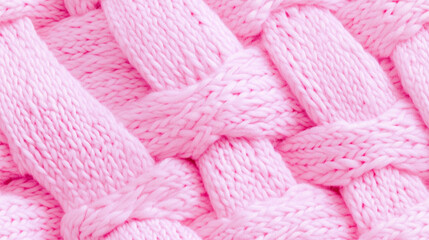 Obraz premium 3D knitted fabric seamless pattern pink white background. wool fiber texture design wallpaper