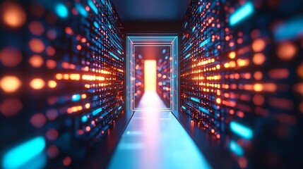 Futuristic Doorway Glowing with Possibilities and Adventure