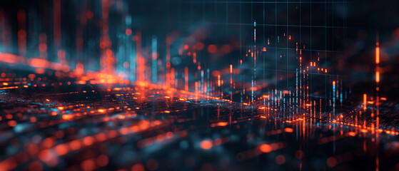 Fototapeta premium Abstract Digital Network Data Flow Lights