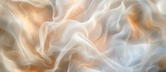 Obraz premium A white and orange fabric with a pattern of waves