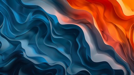 Obraz premium A blue and orange wave with a blue and orange stripe