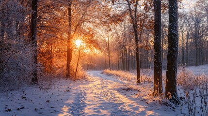 Fototapeta premium First Day of Winter, copy space