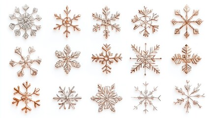 Sticker snowflakes christmas illustration, Collection of Christmas on white background
