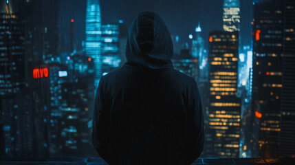 Fototapeta premium Hacker are planning to hack and attack networks and cyber security , innovative Smart city and graphs with statistics to analyze business potential and predict future developments in company growth.