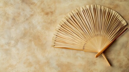 Elegant Fan on Textured Background