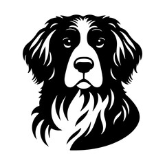 Dog Head Silhouette Vector illustration on White Background .Minimalist Pet Art for Animal Lovers