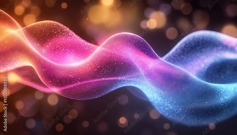 Aufkleber abstract wave with glitter and bokeh. great for use as a background for presentations or websites.