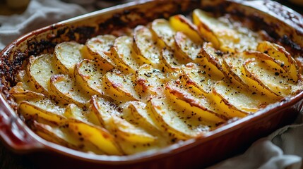 Classic Potato Gratin Recipe with Cheese and Layers of Potatoes