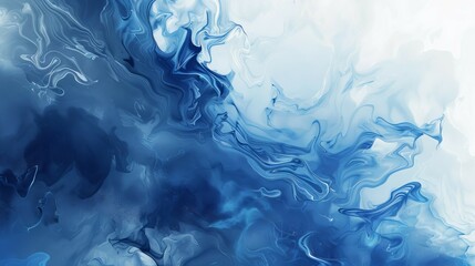 Blue abstract fluid art. Serene blue hues blend, evoking calm and tranquility.  Perfect for backgrounds or design projects.