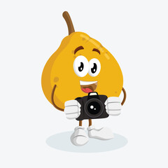 Mango mascot with camera pose