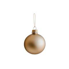 Gold glass xmas ball isolated on white background. Christmas bauble ornament for festive holiday decor