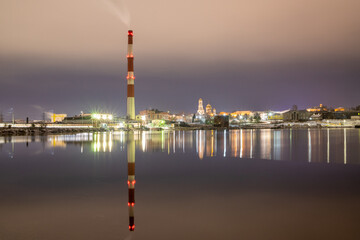 view of the city at night