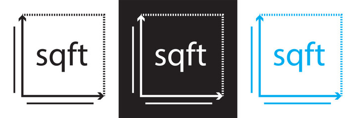 Square area icon . Floor height room construction square house size icon. isolated on white and black background. Vector illustration. EPS 10