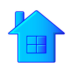 グラフィック素材「家・ホーム」青