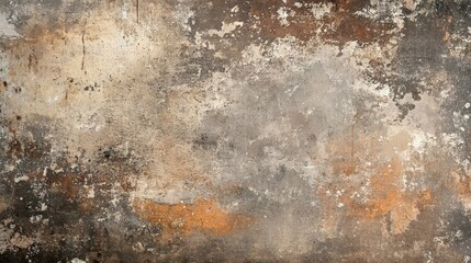Weathered Concrete Wall with Spalling and Staining