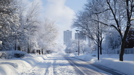 Obraz premium Studying how urban areas adapt to changing winter climates.