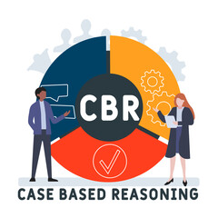 CBR - case based reasoning acronym. business concept background. vector illustration concept with keywords and icons. lettering illustration with icons for web banner, flyer, landing pag