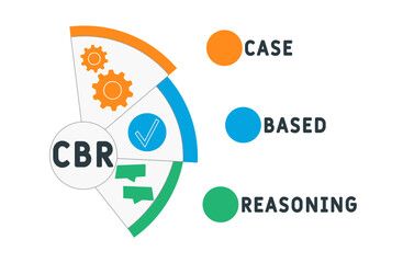 CBR - case based reasoning acronym. business concept background. vector illustration concept with keywords and icons. lettering illustration with icons for web banner, flyer, landing pag