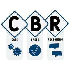 CBR - case based reasoning acronym. business concept background. vector illustration concept with keywords and icons. lettering illustration with icons for web banner, flyer, landing pag