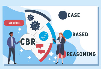 CBR - case based reasoning acronym. business concept background. vector illustration concept with keywords and icons. lettering illustration with icons for web banner, flyer, landing pag