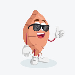 yam logo mascot thumb pose