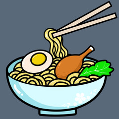 delicious noodles with delicious toppings