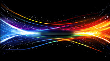 Fototapeta premium Colorful abstract light streaks on black background