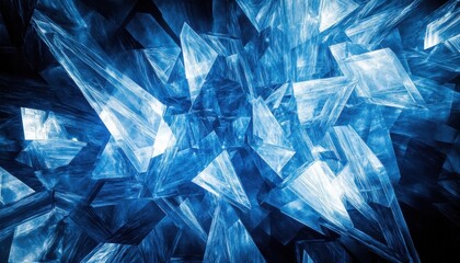 Obraz premium Abstract Blue and White Crystalline Structure
