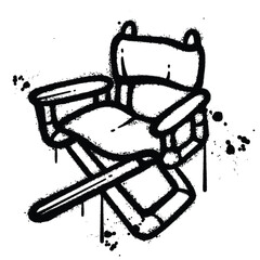 Graffiti Spray directors chair isolated on white background