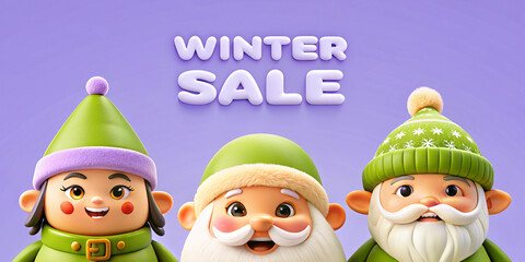 Obraz premium Winter sale display sign with snowflake decorations, perfect for promoting holiday sales and attracting customers during the festive shopping season.