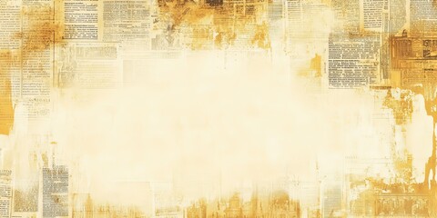 Vintage newspaper background shows classic sepia tones. Antique paper background with grunge texture. Retro design evokes nostalgia, ideal for archival projects and print media.