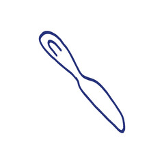 Butter knife. Kitchenware sketch. Doodle line vector kitchen utensil and tool. Cutlery illustration