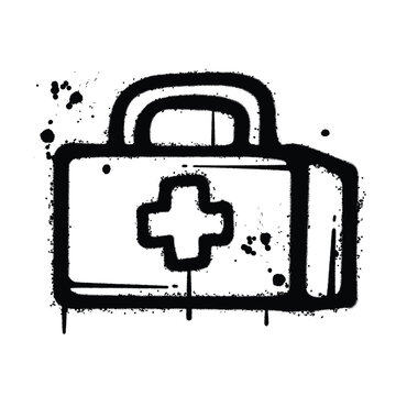 recommend clip art: Graffiti Spray medical box isolated on white background