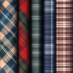 綺麗に収納されたチェック柄の生地の画像