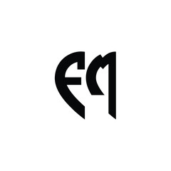 FM monogram logo design letter text name symbol monochrome logotype alphabet character simple logo