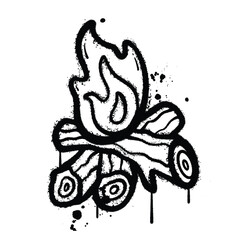 Obraz premium Graffiti Spray bonfire isolated on white background