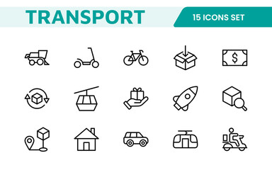 Transport & Logistics Icon Collection. High-Quality Icons for Shipping, Delivery, Freight, Fleet Management, Cargo Handling, and Supply Chain Optimization