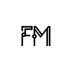 FM monogram logo design letter text name symbol monochrome logotype alphabet character simple logo