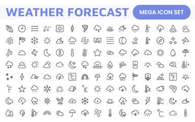 Weather Forecast Icon Set. Bright and dynamic icons for accurate weather reporting, perfect for enhancing apps, websites, and digital platforms Vector icons.