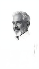 Senior Man isolated with white highlights, png