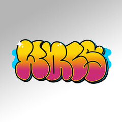 Graffiti Throw Up Bubble Vector Word WALS