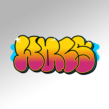 Graffiti Throw Up Bubble Vector Word WALS