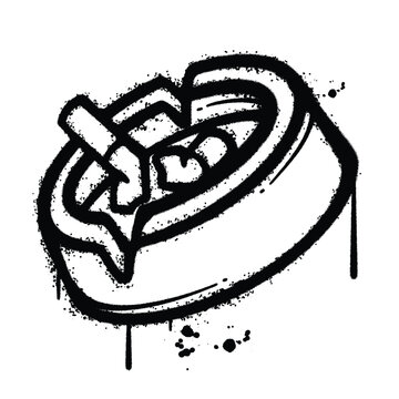 recommend clip art: Graffiti Spray ashtray isolated on white background