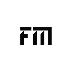 FM monogram logo design letter text name symbol monochrome logotype alphabet character simple logo