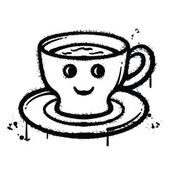 Graffiti Spray cup a coffee isolated on white background
