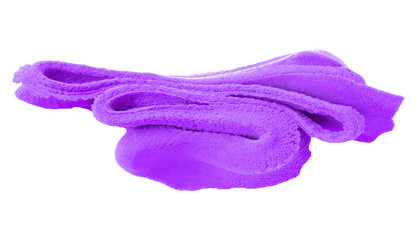 Purple clay texture isolated on transparent background.