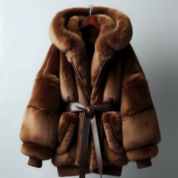 brown fur coat