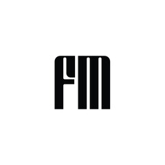 FM monogram logo design letter text name symbol monochrome logotype alphabet character simple logo