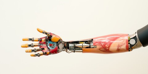 Robotic Arm Cybernetic Prosthetic Showcasing Advanced Technology
