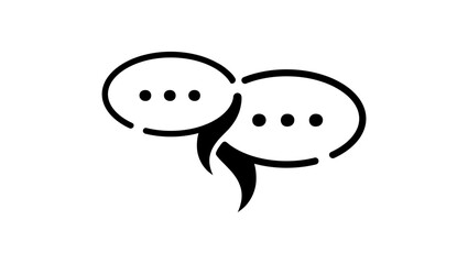 chat emblem, black isolated silhouette